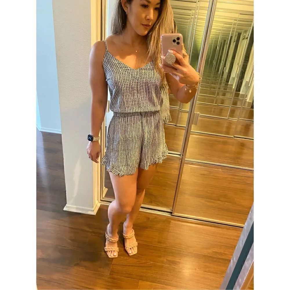Seafolly XS ruffle short romper with adjustable spaghetti straps